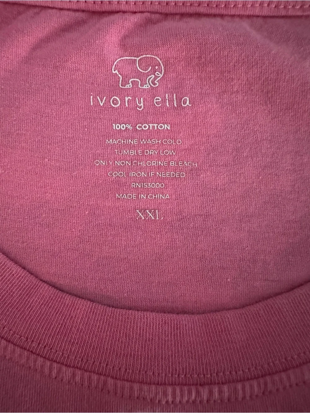 ivory ella Pink Short Sleeve Tee with Embroidered Elephant Pocket - Picture 5 of 5